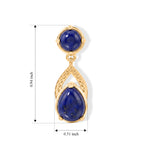 EverTrue - Lapis Lazuli Dangling Earring with Push Post in Yellow Gold Tone 5.30 Ct._8680724_4