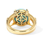 EverTrue Blue Turquoise, White Zircon Solitaire Ring Pure Yellow Brass  6.163  Ct._8680756_4
