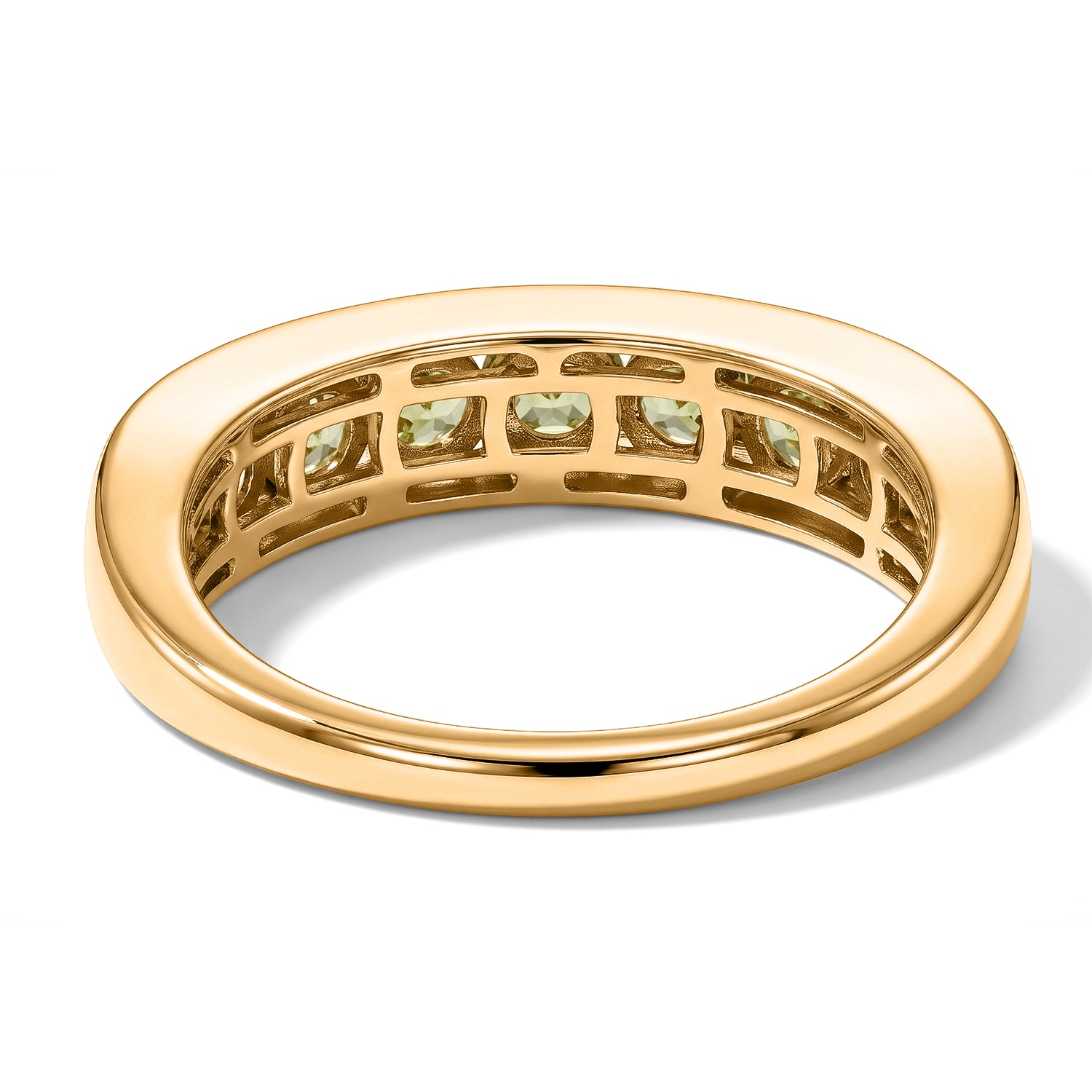 D'Joy - Natural Green Apatite 7 Stone Ring in Yellow Gold Plated Sterling Silver 1.45 Ct. V32518797 5