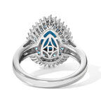D'Joy Blue Turquoise, White Zircon, Neon Apatite Main Stone With Side Stone Ring in Rhodium OverlaySterling Silver  1.876  Ct._8681871_4