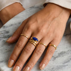 EverTrue - Lapis Lazuli & White Zircon Living Creature Ring in Yellow Gold Tone 3.66 Ct._8682335_2