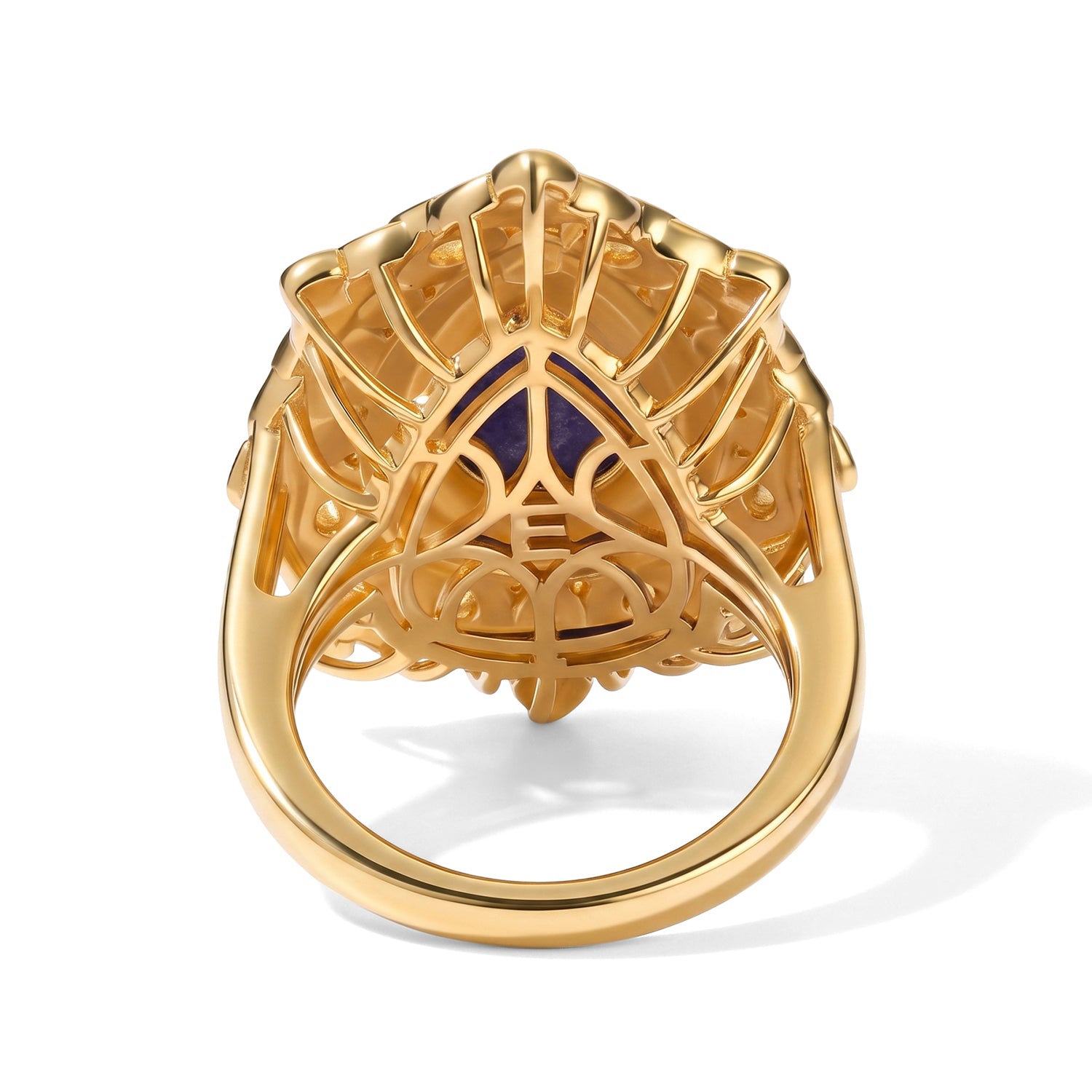 EverTrue - Lapis Lazuli Solitaire Ring in Yellow Gold Tone 3.94 Ct. V32514510 5