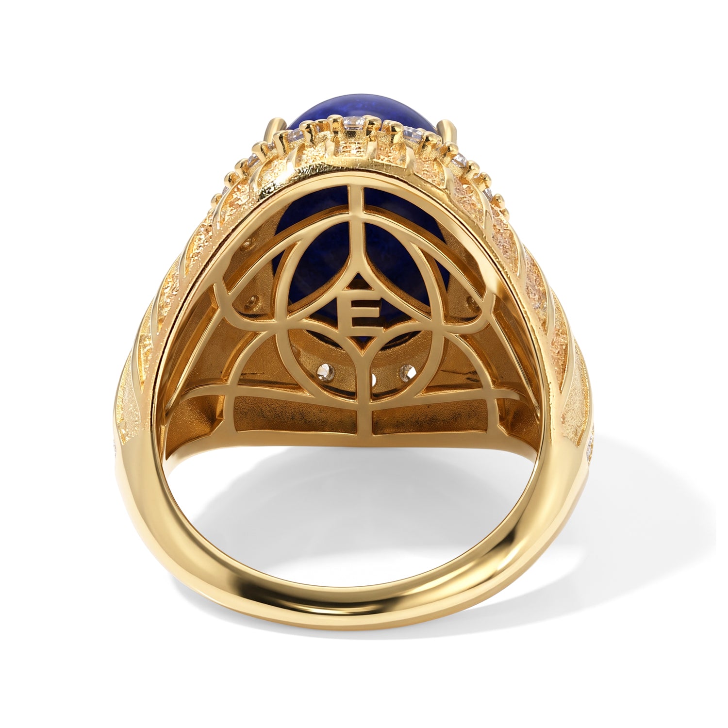 EverTrue - Lapis Lazuli &amp; White Zircon Ring in Yellow Gold Tone 7.83 Ct. 8682357 4