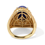 EverTrue - Lapis Lazuli & White Zircon Ring in Yellow Gold Tone 7.83 Ct._8682371_4