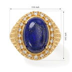 EverTrue - Lapis Lazuli & White Zircon Ring in Yellow Gold Tone 7.83 Ct._8682375_5