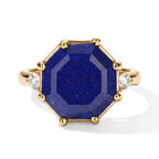 EverTrue - Lapis Lazuli & Moissanite Ring in Yellow Gold Tone 10.45 Ct._8682394