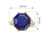 EverTrue - Lapis Lazuli & Moissanite Ring in Yellow Gold Tone 10.45 Ct._8682394_5