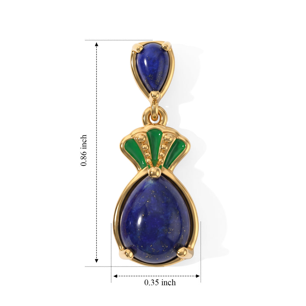 EverTrue Lapis Lazuli Dangling Earring Pure Yellow Brass  5.166  Ct._8682395_4