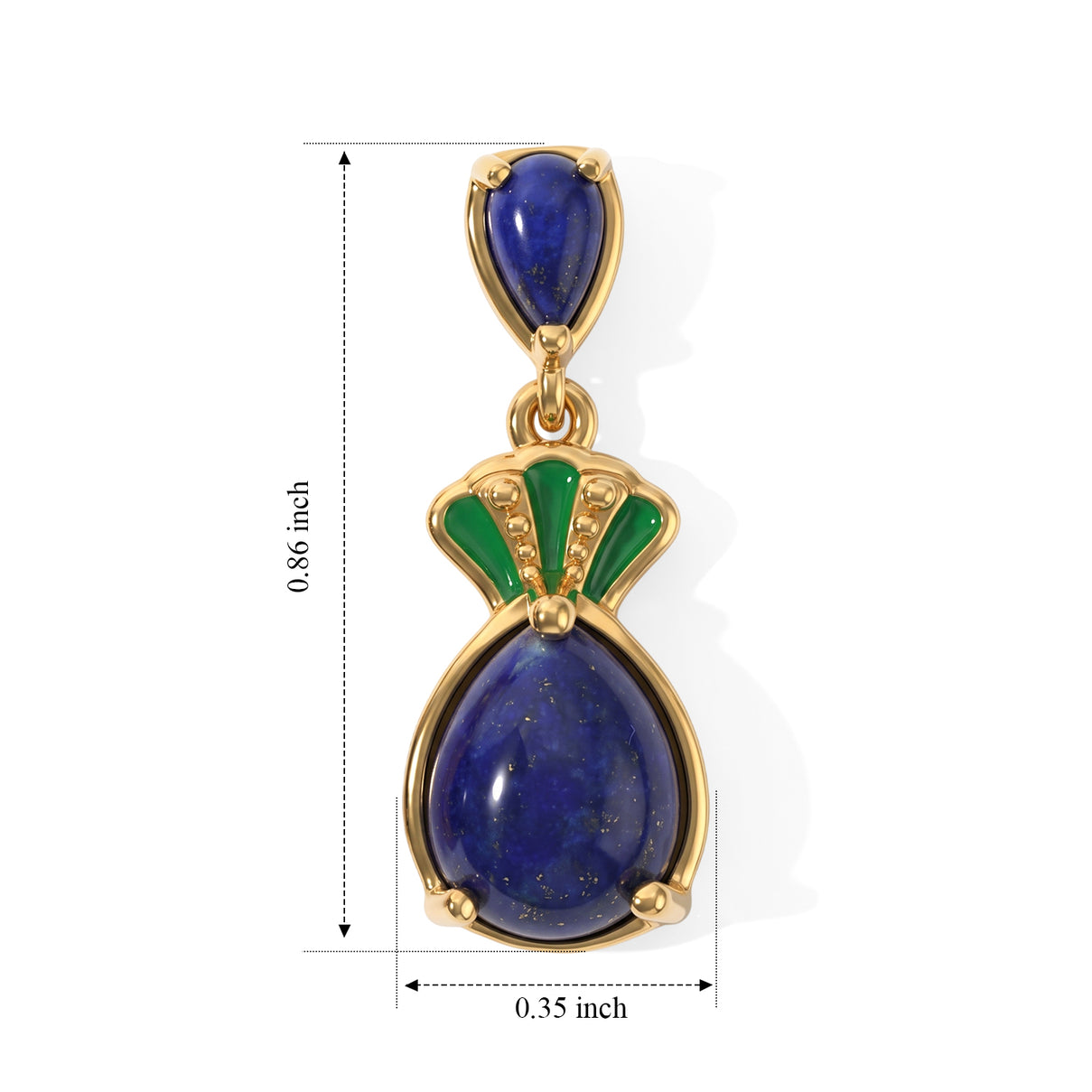 EverTrue - Lapis Lazuli Dangling Earring with Push Back in Yellow Gold Tone 5.16 Ct. 8682395 4