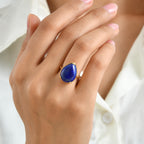 D'Joy - Lapis Lazuli Stackable Ring in Yellow Gold Plated Sterling Silver 12.17 Ct._8682709_1
