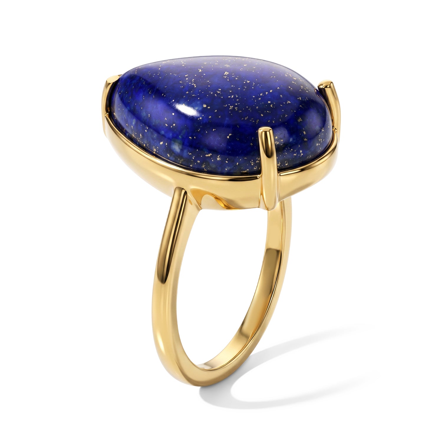 D'Joy - Lapis Lazuli Stackable Ring in Yellow Gold Plated Sterling Silver 12.17 Ct. 8682714 3