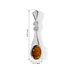 D'Joy - Ammolite Dangling Earring with Push Post in Rhodium Overlay Sterling Silver 1.04 Ct._8682718_3