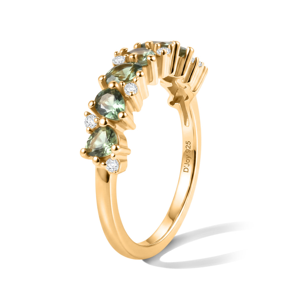 D'Joy Natural Green Apatite, White Zircon Main Stone With Side Stone Ring Sterling Silver  1.359  Ct._8682756_3
