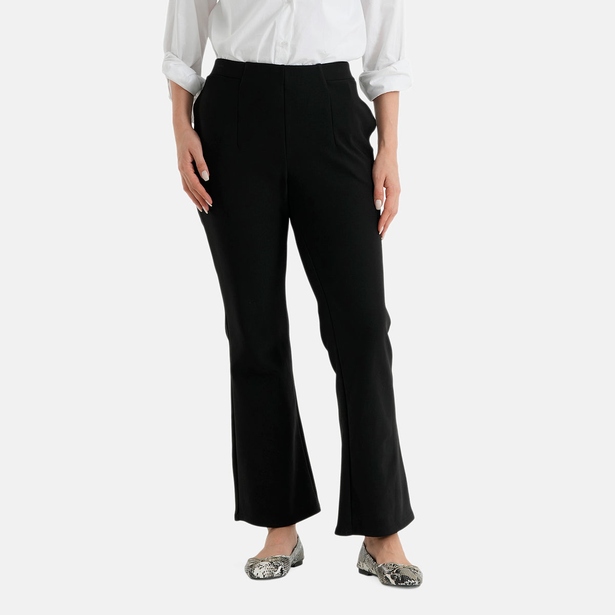 La Marey Women's Elastic Waist Straight Leg Trousers (Size - S, 8-10) - Black 8682759 0