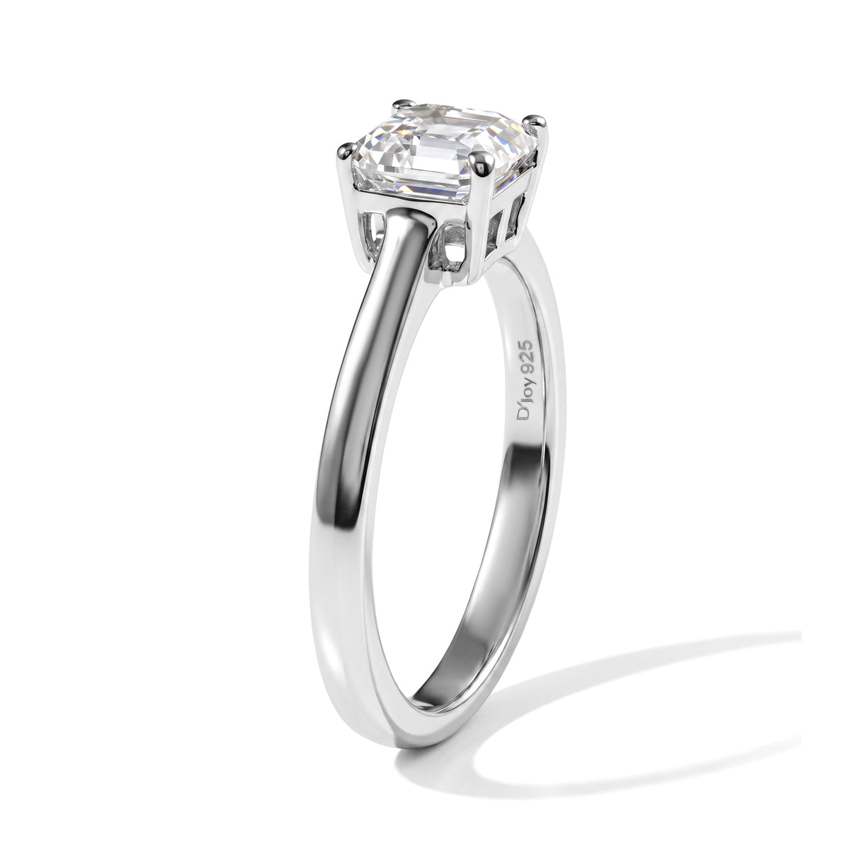 D'Joy - Moissanite Solitaire Ring in Platinum Overlay Sterling Silver  1.10 Ct. 8682783 2