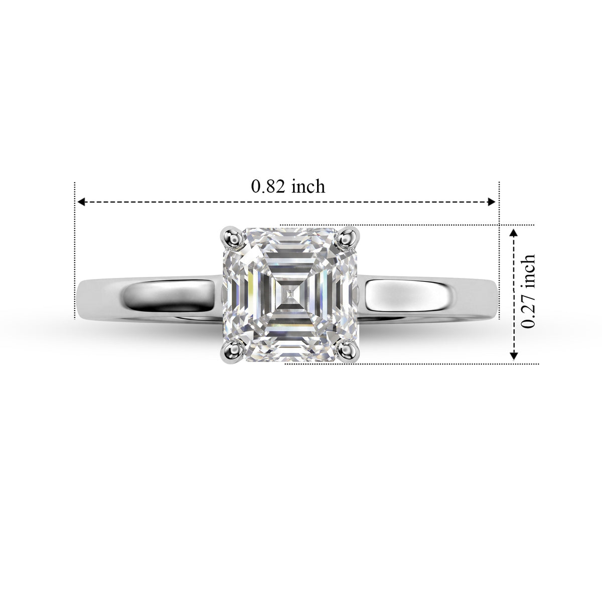 D'Joy - Moissanite Solitaire Ring in Platinum Overlay Sterling Silver  1.10 Ct. 8682783 4