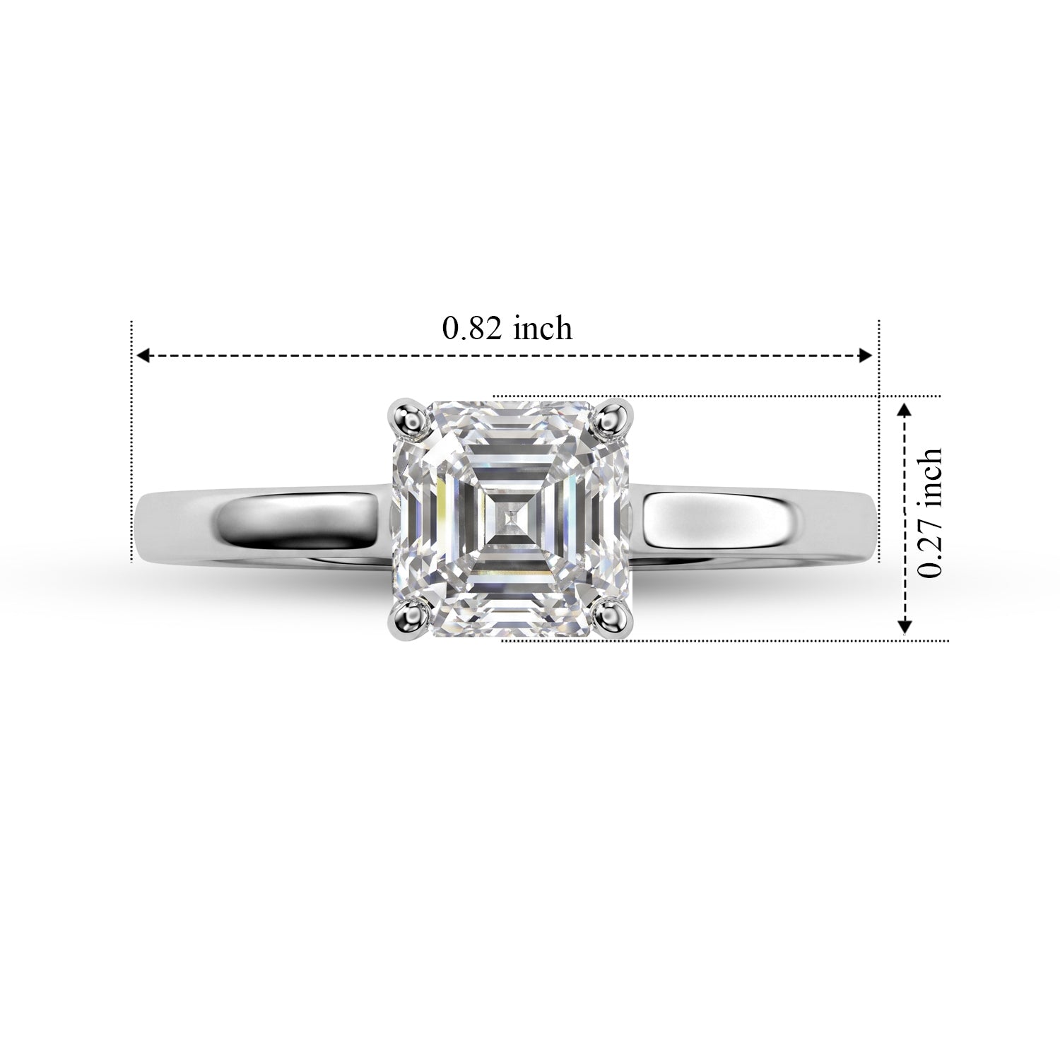 D'Joy - Moissanite Solitaire Ring in Platinum Overlay Sterling Silver  1.10 Ct. 8682783 4