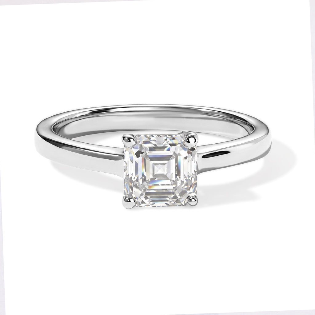 D'Joy - Moissanite Solitaire Ring in Platinum Overlay Sterling Silver  1.10 Ct._8682824