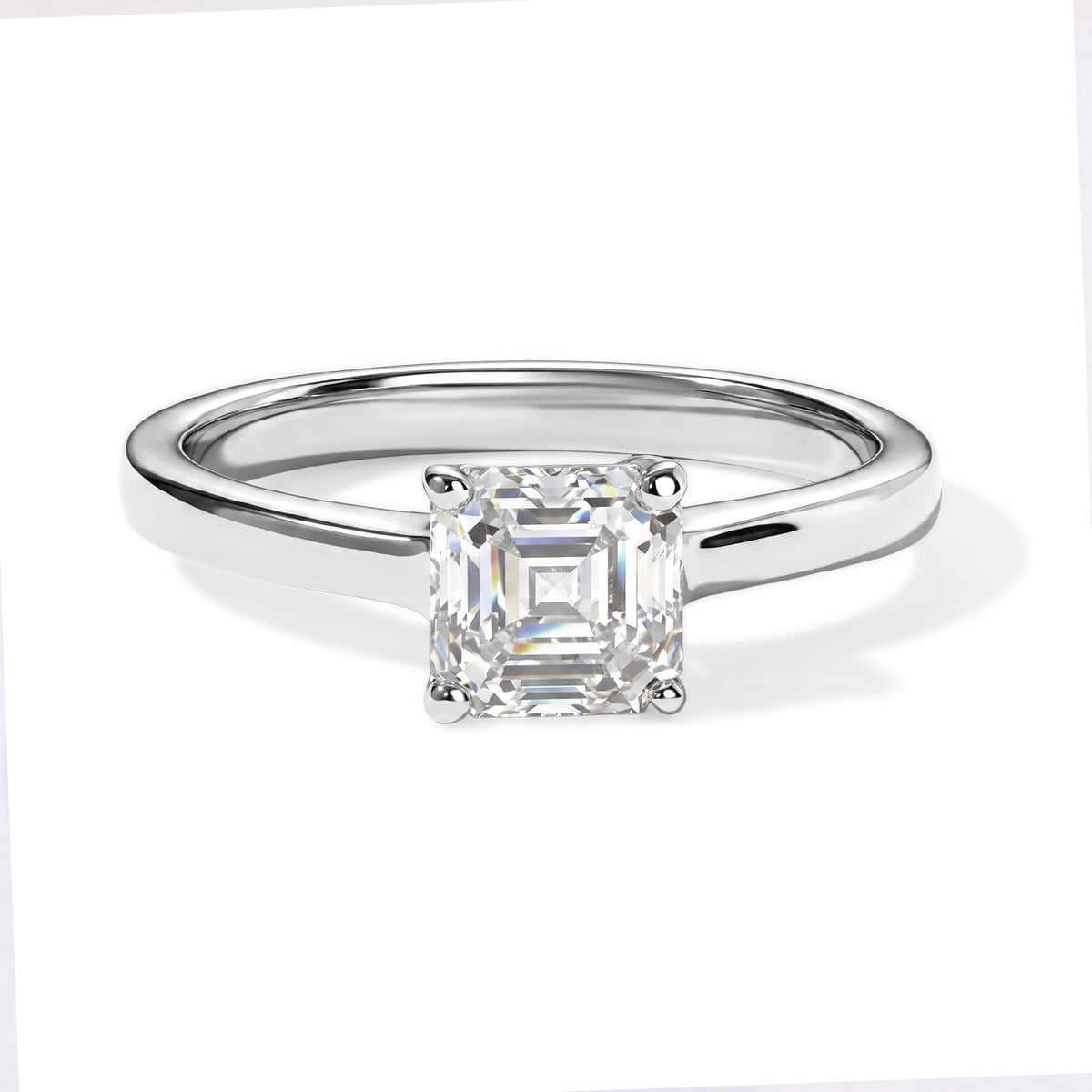 D'Joy - Moissanite Solitaire Ring in Platinum Overlay Sterling Silver  1.10 Ct. 8682824 0