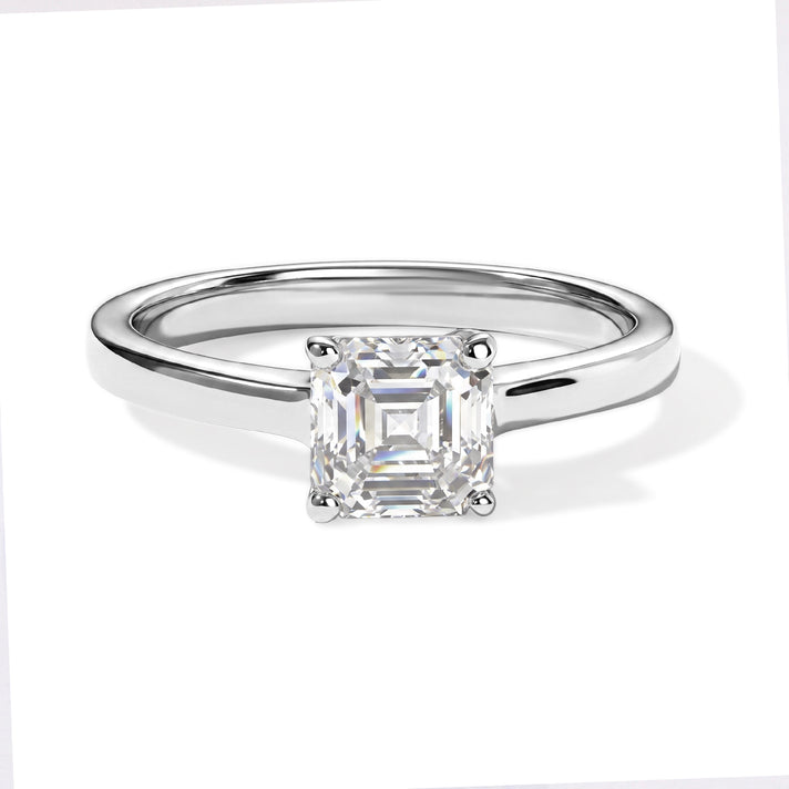 D'Joy - Moissanite Solitaire Ring in Platinum Overlay Sterling Silver  1.10 Ct. 8682824 1