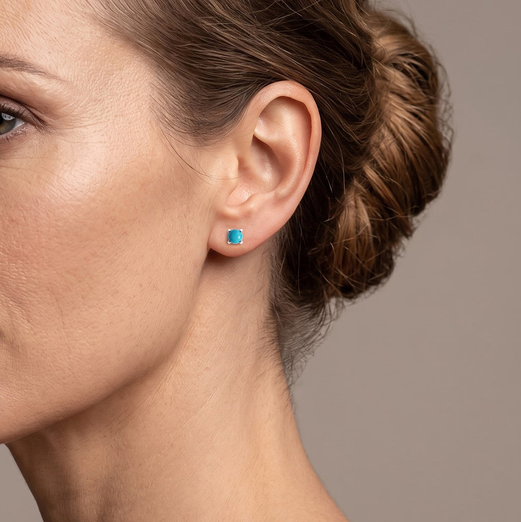 D'Joy Blue Turquoise Earring in Rhodium OverlaySterling Silver  0.660  Ct._8683068_2