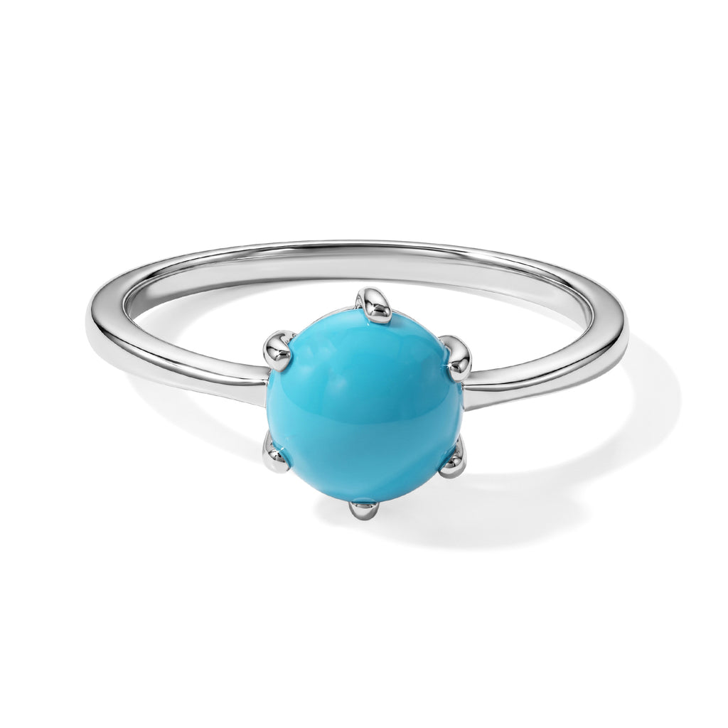 D'Joy Blue Turquoise Ring in Platinum OverlaySterling Silver  1.100  Ct._8683398