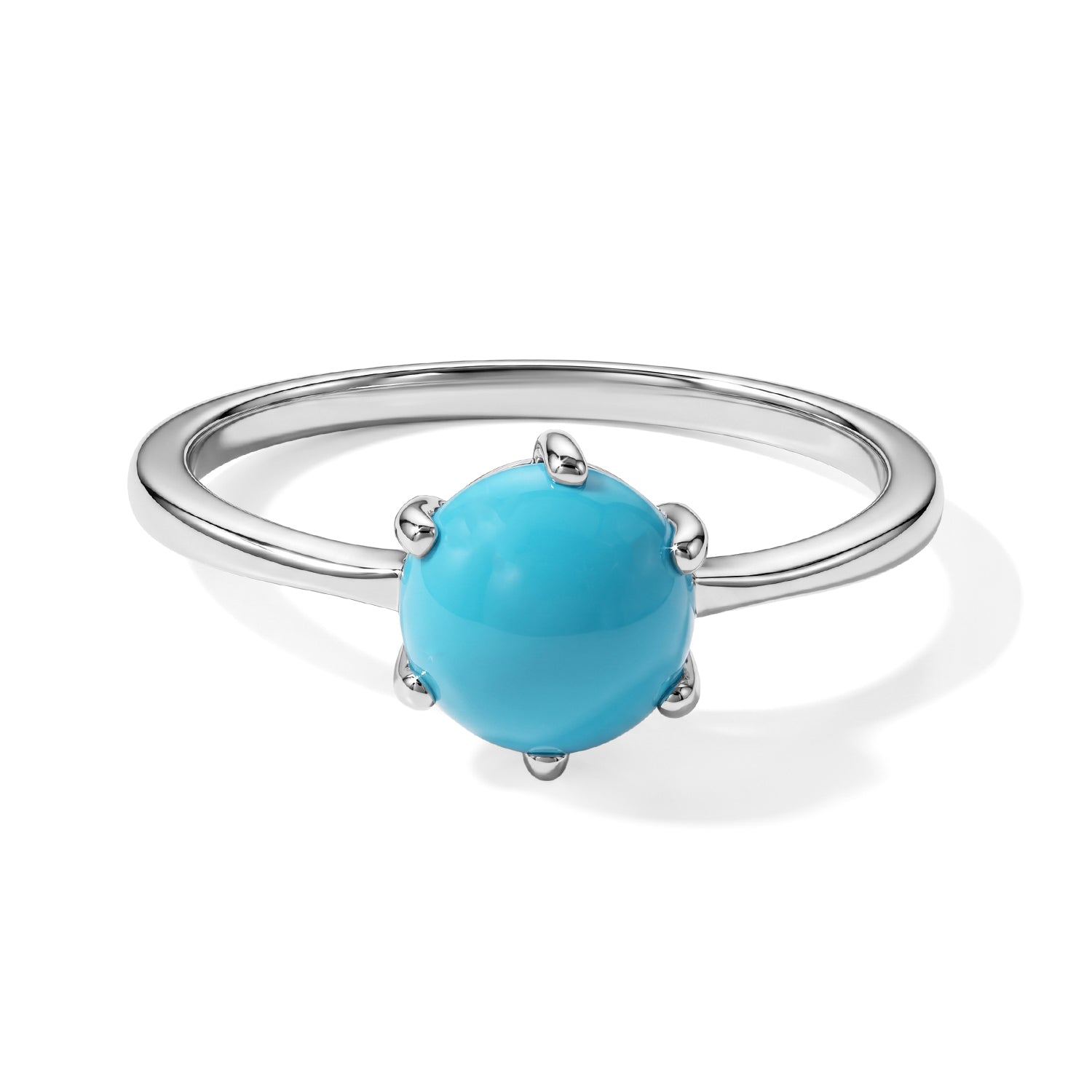 D'Joy Blue Turquoise Ring in Platinum OverlaySterling Silver  1.100  Ct. 8683398 0