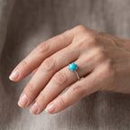 D'Joy Blue Turquoise Ring in Platinum OverlaySterling Silver  1.100  Ct._8683398_1