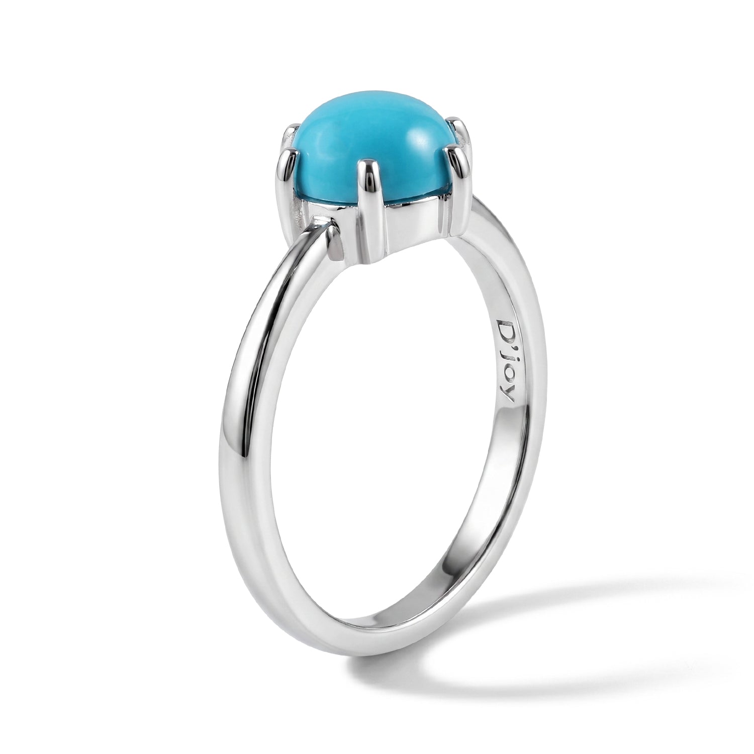 D'Joy Blue Turquoise Ring in Platinum OverlaySterling Silver  1.100  Ct. 8683398 3