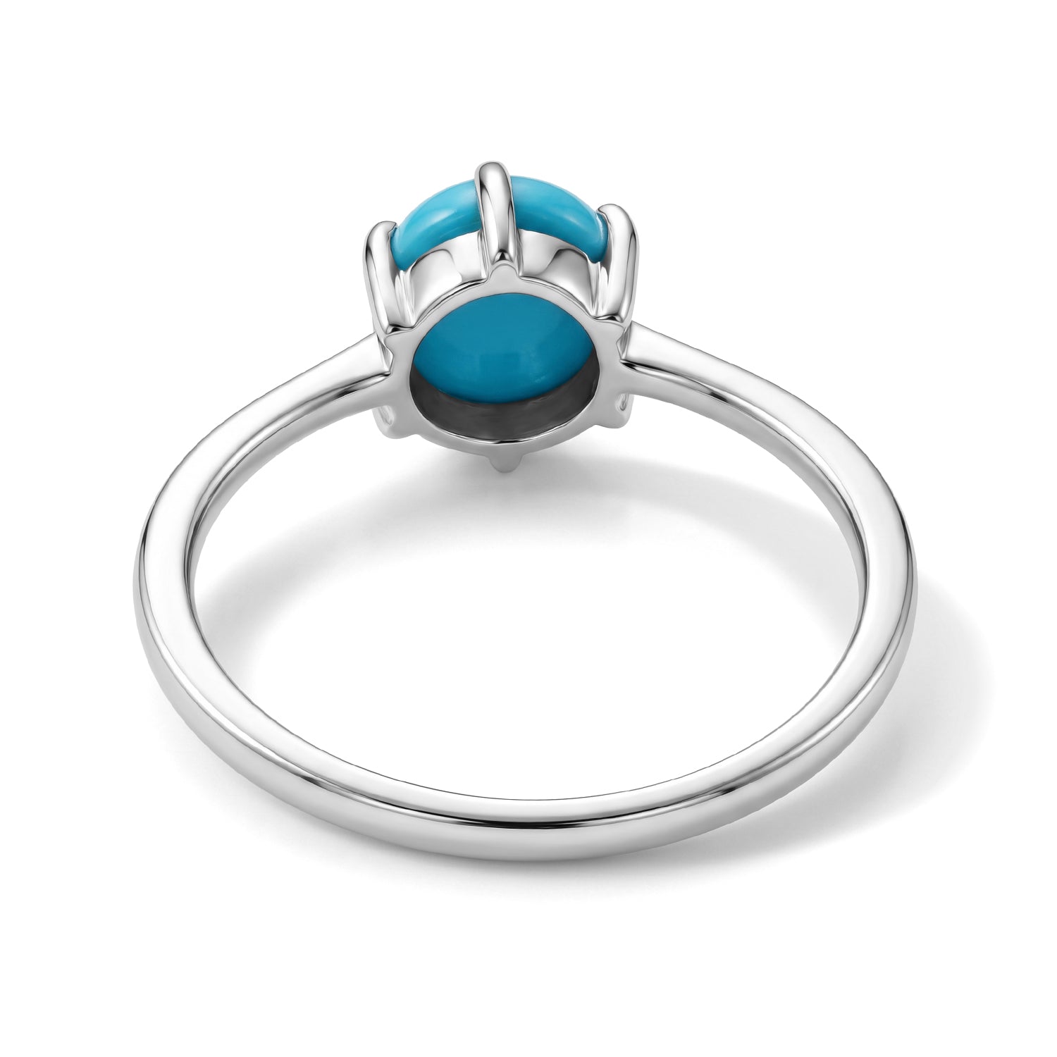 D'Joy Blue Turquoise Ring in Platinum OverlaySterling Silver  1.100  Ct. 8683398 4