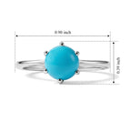 D'Joy Blue Turquoise Ring in Platinum OverlaySterling Silver  1.100  Ct._8683398_5