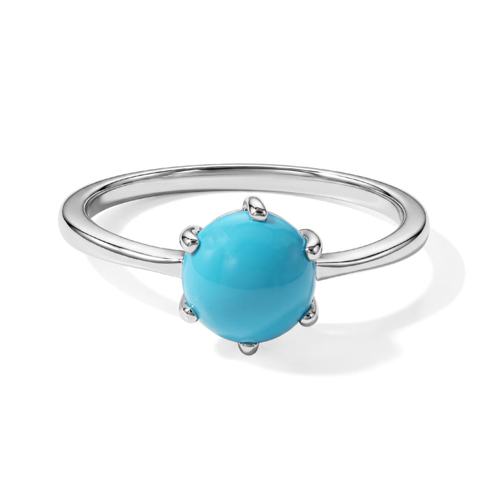 D'Joy - Natural Sleeping Beauty Turquoise Solitaire Ring in Platinum Overlay Sterling Silver 1.10 Ct. 8683402 1