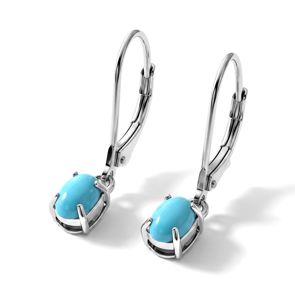 D'Joy Blue Turquoise Earring in Platinum OverlaySterling Silver  0.960  Ct._8683413_3