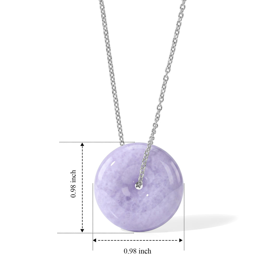 D'Joy Burmese Lavender Jade Necklace (Size - 20) in Rhodium OverlaySterling Silver  70.000  Ct._8683462_4