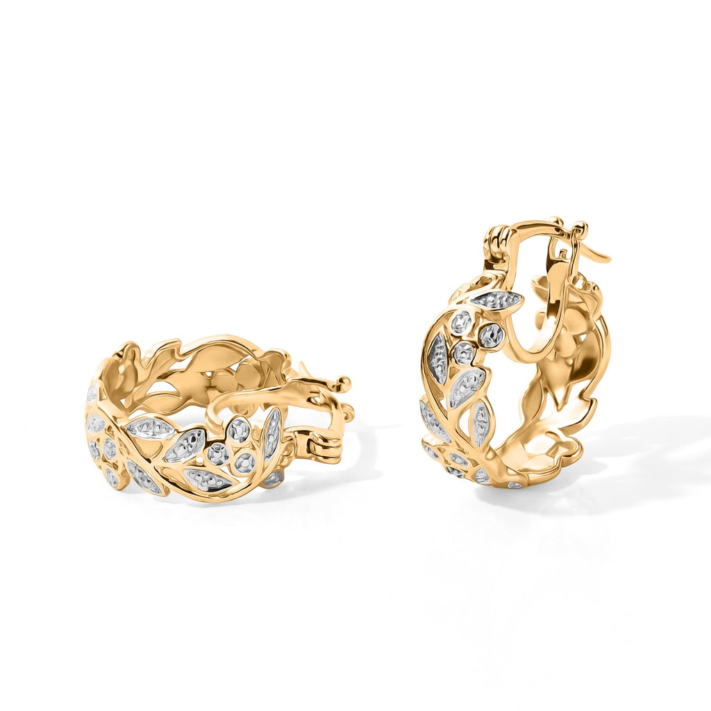 EverTrue White Diamond Full Hoop Earring Pure Yellow Brass  0.010  Ct._8683528