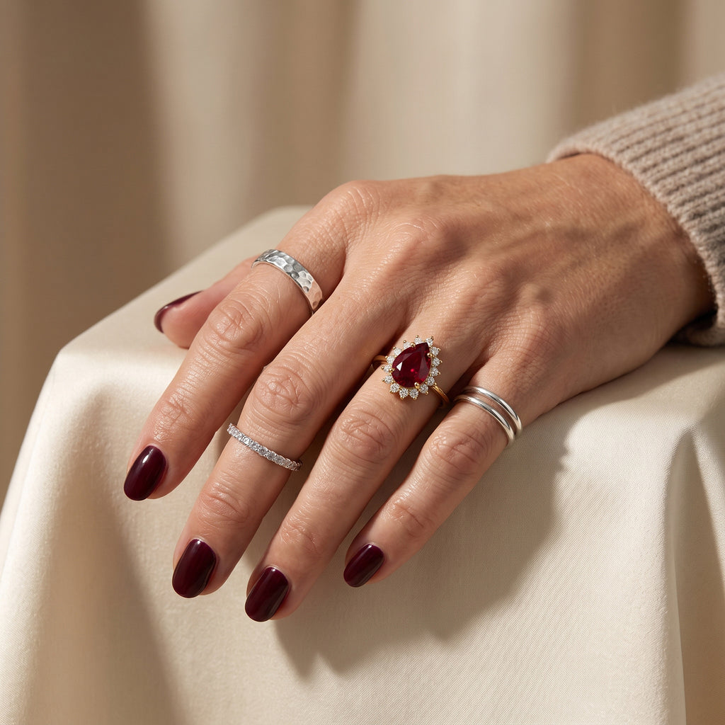 D'Joy - African Ruby & White Zircon Ring in Yellow Gold Plated Sterling Silver 1.80 Ct._8683587_2