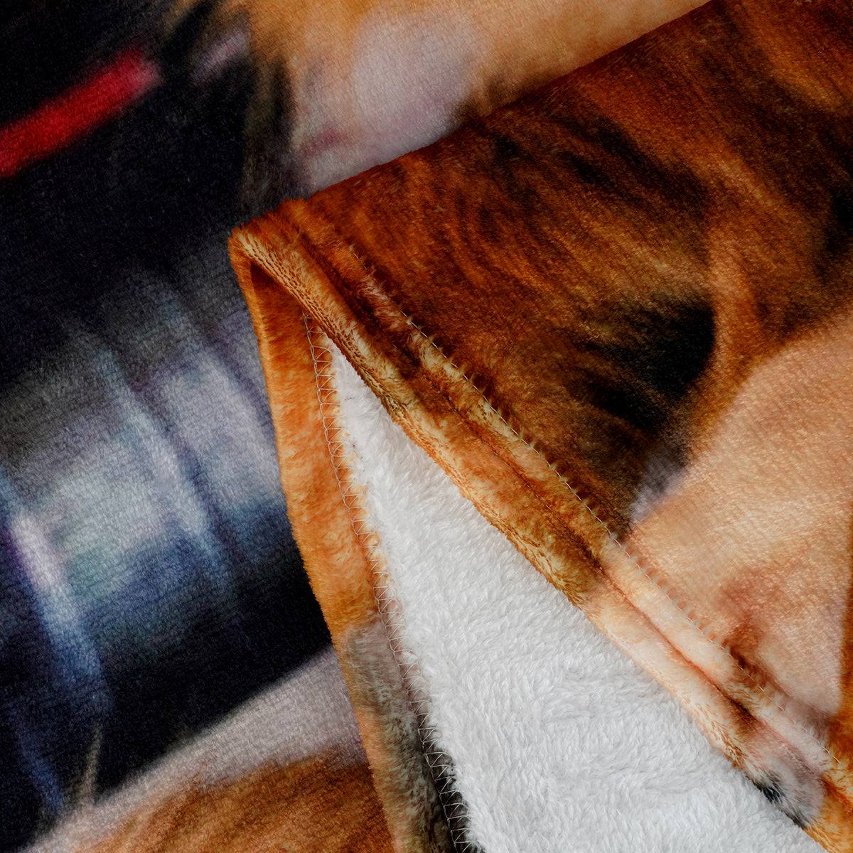 LIVMORE Playful Dog Digital Print Soft Flannel Fleece Throw Blanket (150 x 200cm, 230 GSM) - Red 8683652 3