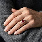 Luxuriant African Ruby, Lab Grown Diamond Ring in 18K YG VermeilSterling Silver  6.660  Ct._8683684_1