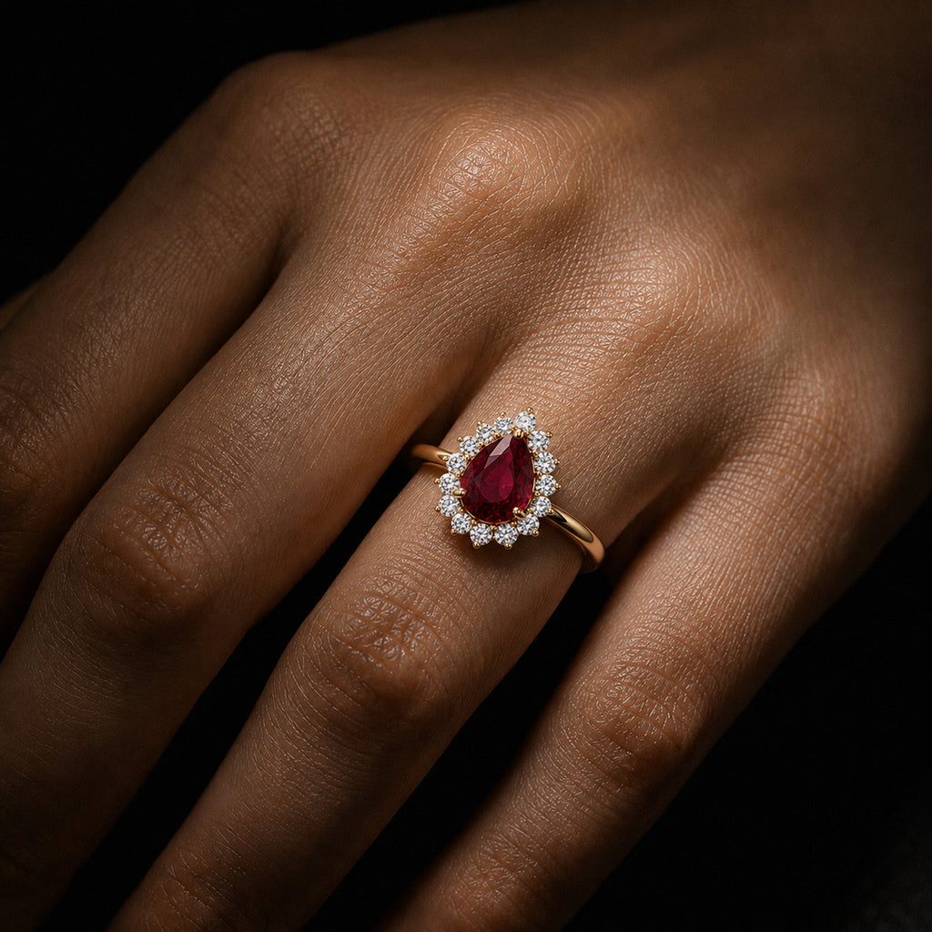 Luxuriant African Ruby, Lab Grown Diamond Ring in 18K YG VermeilSterling Silver  6.660  Ct._8683684_2
