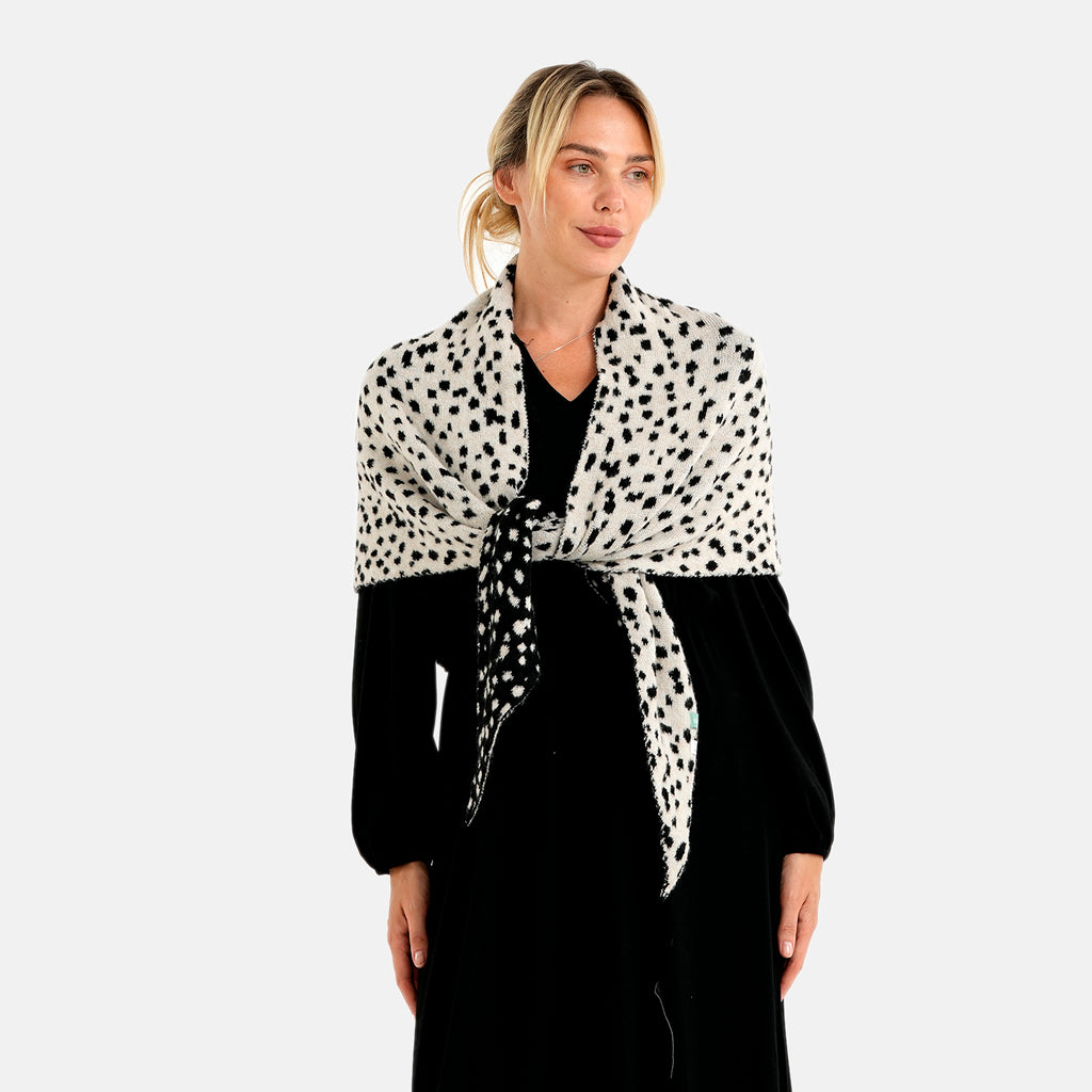 Patterned Scarf (Size - One Size) - Black White_8683706_1