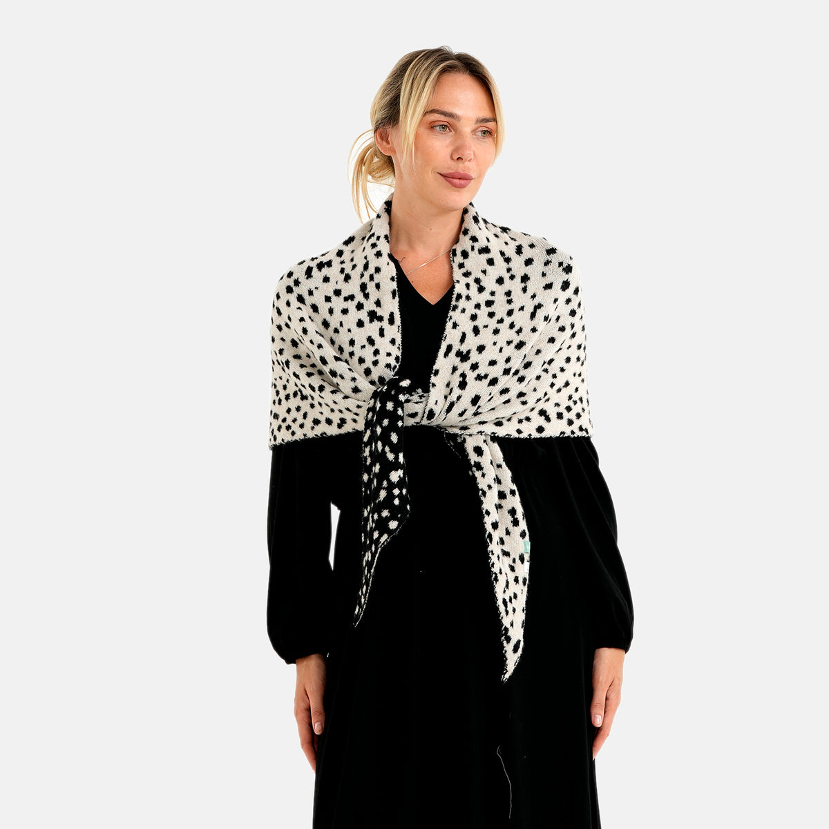 Patterned Scarf (Size - One Size) - Black White 8683706 1