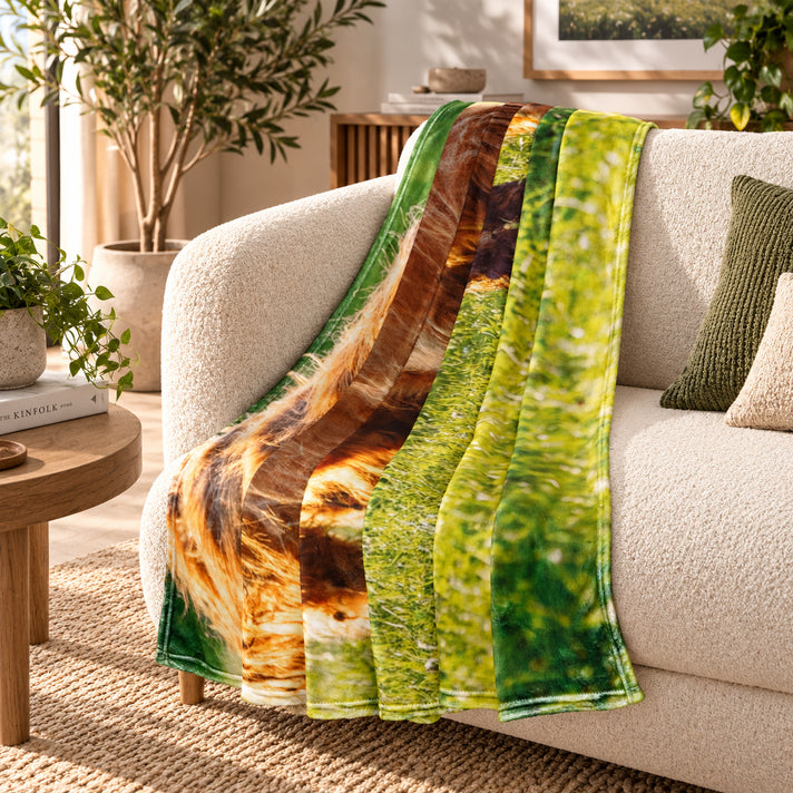 LIVMORE Patterned Blanket (Size 200x1 cm) - Green Brown 8683712 1