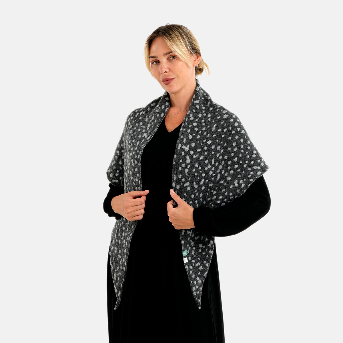 Patterned Scarf (Size - One Size) - Dark Grey 8683717 1