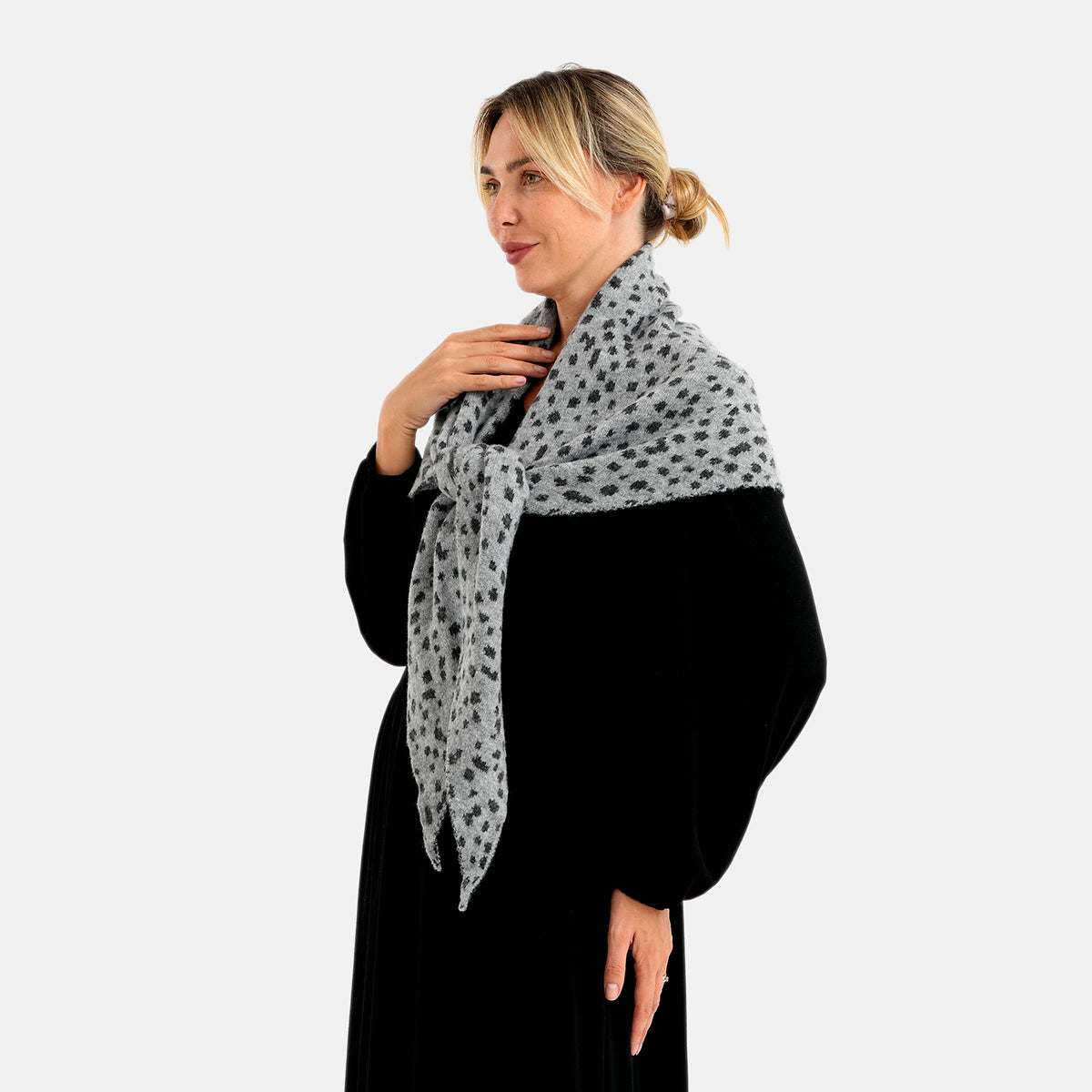 Patterned Scarf (Size - One Size) - Dark Grey 8683717 4