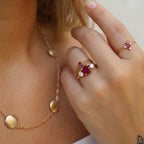 Luxuriant - Fissure Filled Ruby & Lab Grown Diamond Ring in 18K Vermeil Yellow Gold Plated Sterling Silver 2.20 Ct._8683762_2
