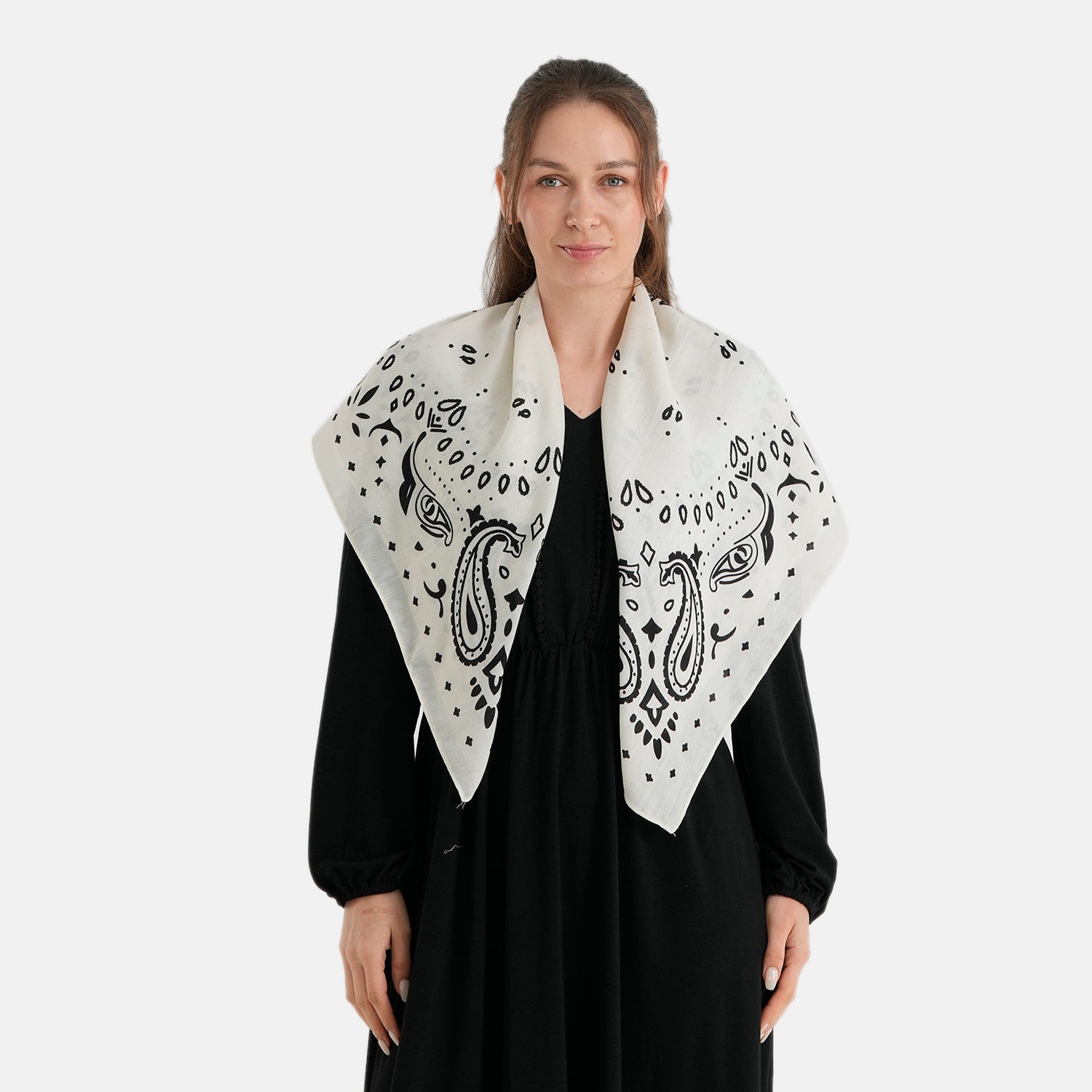 La Marey Printed Square Scarf (88 x 88 cm) - Dark Grey 8683777 0