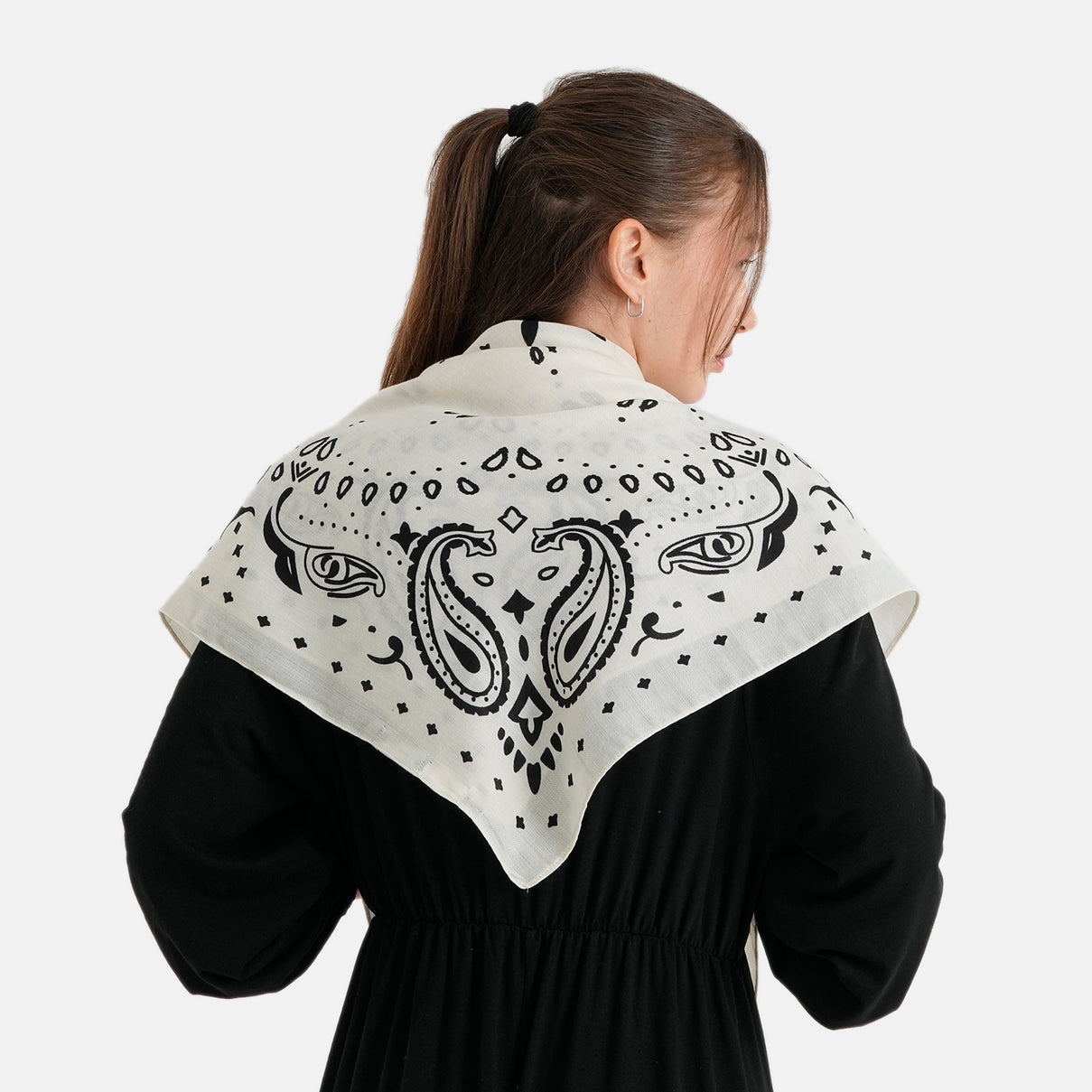 La Marey Printed Square Scarf (88 x 88 cm) - Dark Grey 8683777 2