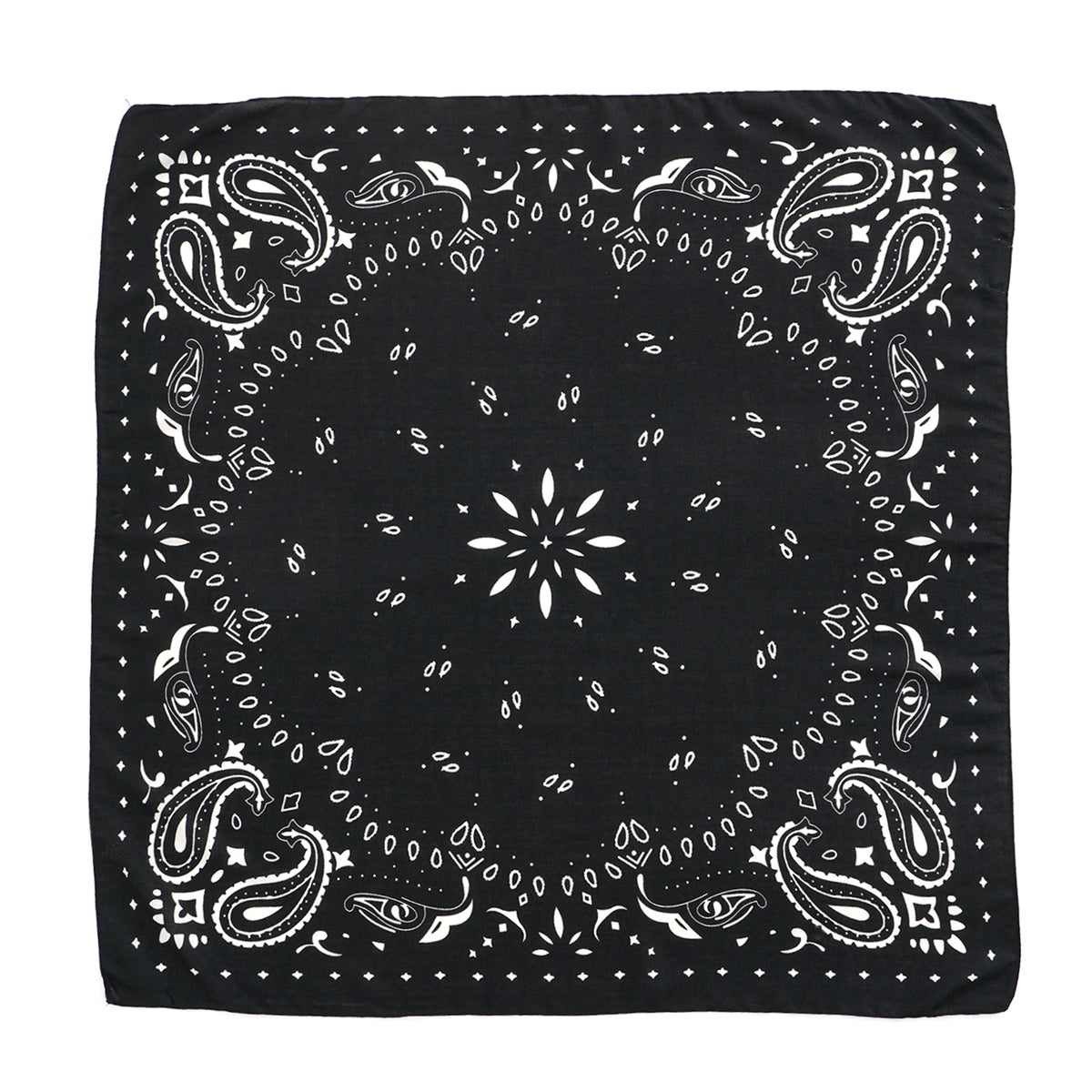 La Marey Paisley Bandana Print Square Scarf (88 x 88 cm) - Black 8683778 6