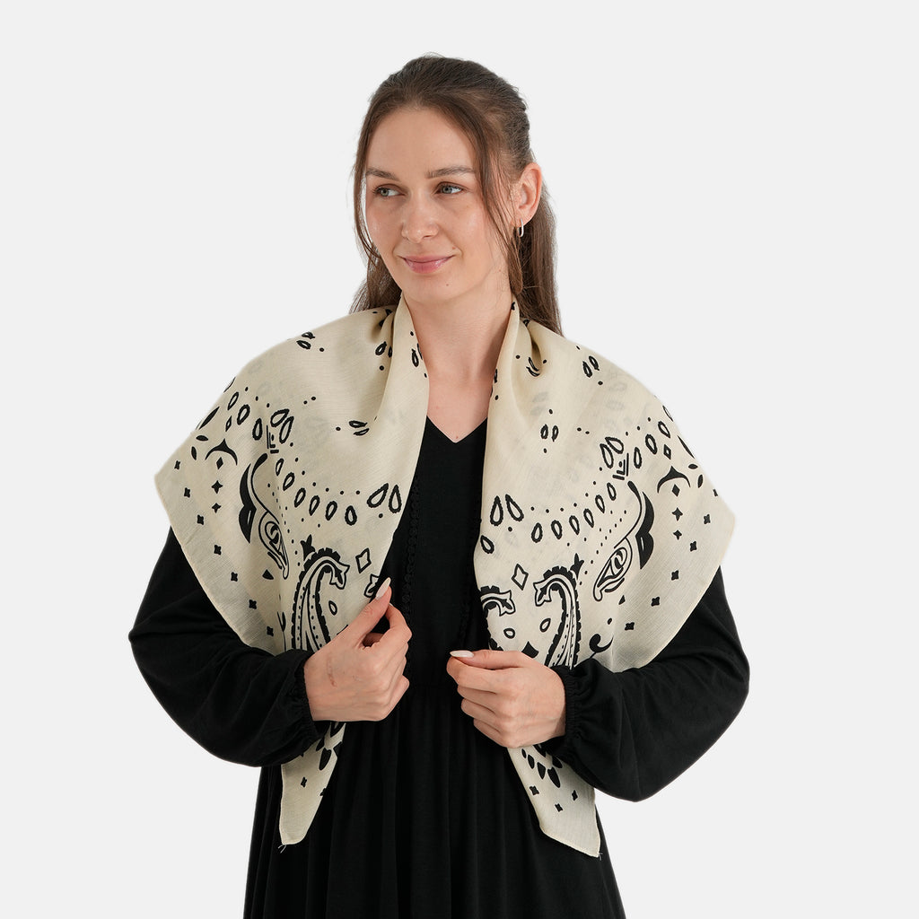 Printed Scarf (Size - One Size) - Beige_8683779