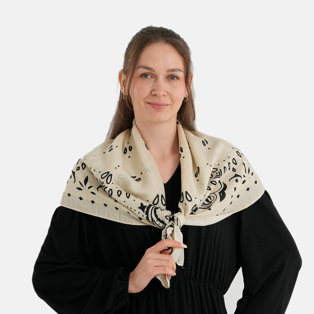 Printed Scarf (Size - One Size) - Beige_8683779_2